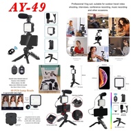 JG TRIPOD AY-49 VIDEO MAKING GIT MICROPHONE + LED LIGHT VLOGGING AY49