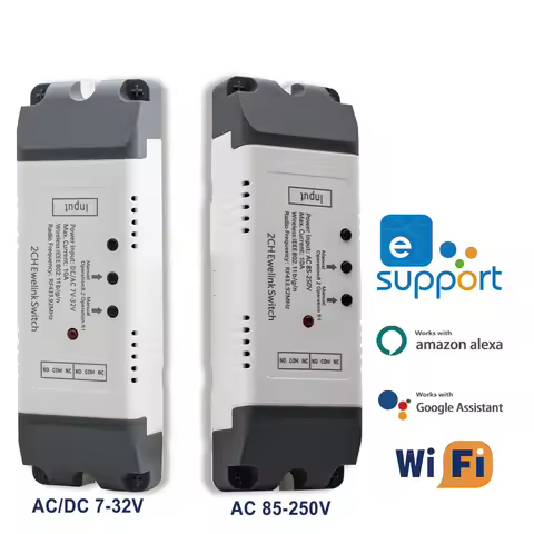 eWelink Smart Home 2CH Wifi Motor Forward Reverse Switch USB 5V DC 12V 24V 32V 85-250V 220V 2 Channe