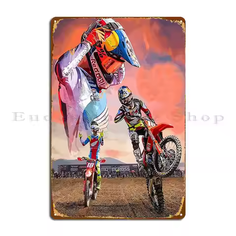 Jett Jl18 Lawrence Motocross Legend Dirt Bike Champion 18 Metal Plaque Poster Personalized Wall Deco