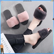 Women Fur Slippers Home Anti-Slip Women Warm Cotton Trailer Shoes