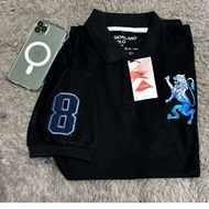 Latest Giordano Men's Short Sleeve Collar T-Shirt - Stylish Distro T-Shirt - GIORDANO Lion 3D Embroi