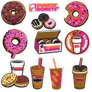 Dunkin Donuts coffee donut Shoe Charms Sandals Accessories  jibz Garden Shoe Buckle Decorations For 