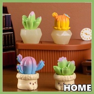 ALLGOODS Cactus Figurine, Cute Resin Crafts Succulent Cactus Figurines Miniatures, Succulent Plants Ornament Mini Realistic Succulent Ornaments Home Decorations