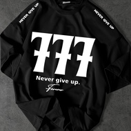 TEMU เสื้อยืดกราฟิกสตรีทแวร์ผู้ชายลาย ""777"" & ""Never Give Up"" แขนสั้น, ผ้าโพลีเอสเตอร์แห้งเร็วป้
