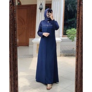 realpict gamis payet premium / gamis athaya dress / gamis import - navy xl