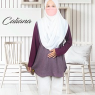 [XS - 7XL] TUDIAA CALIANA Tshirt Muslimah Basic Long Sleeve Cotton, Muslimah Blouse, Plus Size Tshirt