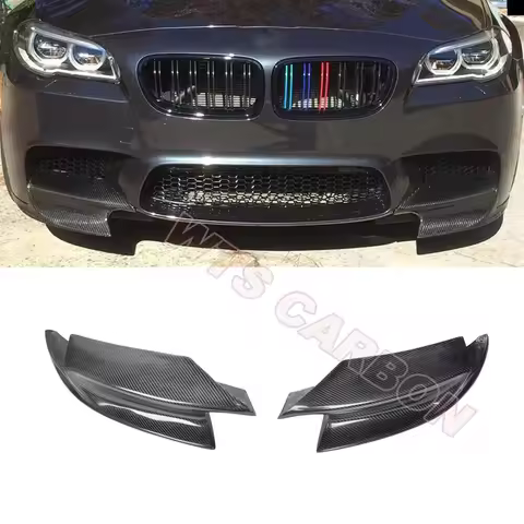 Real Carbon Front Bumper Corner Splitters Lips Exterior Accessories For BMW F10 M5 2011-2017