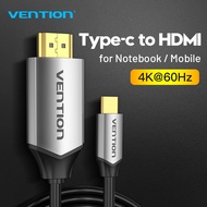 Vention USB C สาย HDMI 4K 60Hz Type c ถึง HDMI สำหรับ Samsung Galaxy S10/S9 Huawei Mate 20 P20 Pro Thunderbolt 3 USB DHMI Adapter