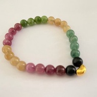 彩虹金豆 碧璽 18K金 手鏈