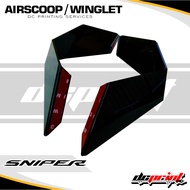 Sniper 155 Air scoop Winglet Fiber Acrylic Black with 3M