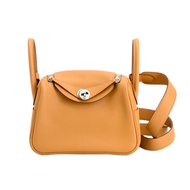 【二手】愛馬仕 HERMES 單肩背包 Mini Lindy Verso Veau Swift 芝麻色