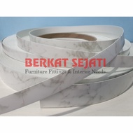 TERBAGUS Edging Hpl Aica Taco WHITE MARBLE GLOSSY / MARMER PUTIH KILAP 43mm x 1mm READY