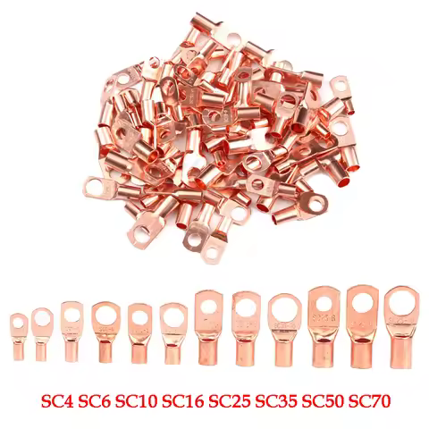 10pcs Copper Lug Ring Wire Connector Cable Lugs Battery Terminals Set Electric Wire Cable Connectors