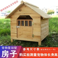 HY/🍉Jicai Ji Fir Dog House Outdoor Dog House Villa Dog House Sun Protection Rainproof and Waterproof Wooden Kennel Cat H
