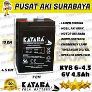 KAYABA 6V 4AH BATERAI MOTOR MAINAN ANAK MOBIL MOBILAN AKI CHARGER ADAPTOR RC RIDE ON CAR PLIKO PMB U