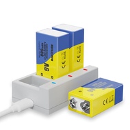 9v Rechargeable Batteries, Lithium-ion 9 Volt Battery Capacity 800mAh 7200mWh,3 Pack with Quick Char