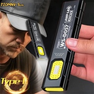 TIOMNV56H4 Mini Torch Light, Magnetic Back USB Rechargeable LED Keychain Flashlight, High Brightness