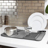 加拿大 Umbra Udry吸水墊+碗盤瀝水架(昏灰50.8cm) | 碗盤收納