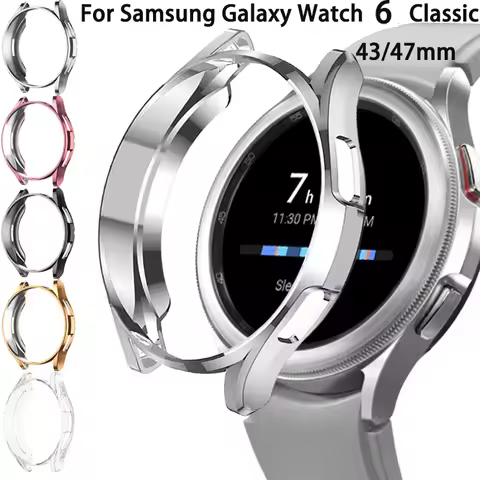 TPU Case For Samsung Galaxy Watch 6 Classic 43mm 47mm Cover Shell Hollow Frame Bumper Accessories Fo