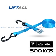 สายรัดของ Lift All รัดน้ำหนัก 500 กก. พร้อมหัวล็อคอัตโนมัติ ตะขอ S-Hooks (สายรัดโพลีเอสเตอร์)