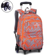 Trolley School Bag Primary 6 Wheels Staircase Kids Backpack Beg Sekolah Troli Ransel Beg With Wheels Kids Waterproof Removable Detachable High Grade Roller Large Size Space Ready Stock Free Shipping Present Gift ZR1920