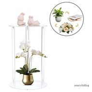searchddsg Mini Plant Stand Indoor Acrylic Planter Stand for Indoor Plant Desktop Round Plant Holder Shelf for Flower Po