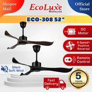 Ecoluxe DC Motor with 6 Speeds Remote Control Ceiling Fan (52") ECO-308