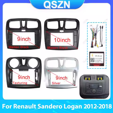 9/10 Inch Car Radio Fascias For Renault Sandero Logan 2012-2018 Stereo Dashboard Panel Frame 2 Din D