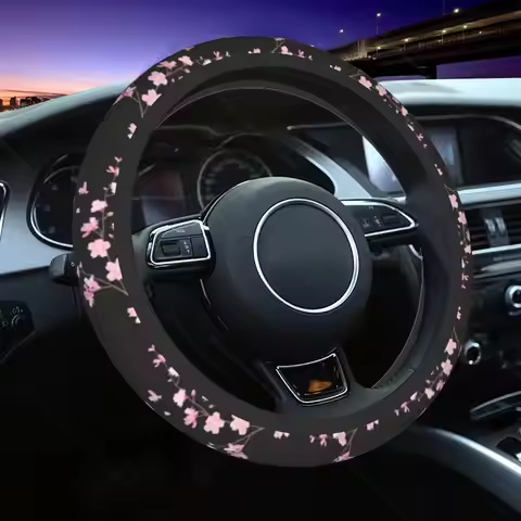 Cherry Blossom Steering Wheel Cover for Girl Sakura Cherry Blossom Cherry Steering Wheel Protector U