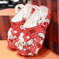 《323》รองเท้า cross แท้  Hello  Red Classic Clog ร้องเท้าหัวโต กันลื่นรองเท้า#210575