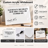 【🇲🇾】ARCYLIC NOTICE BOARD REUSABLE CUSTOM MADE CUSTOMIZE OFF DAY BOARD PAPAN CUTI OFF DAY PAPAN REHAT