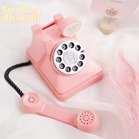 Telephone Piggy Bank Gift Ornament Children's Creative Retro Piggy Bank Plastic Piggy Bank
