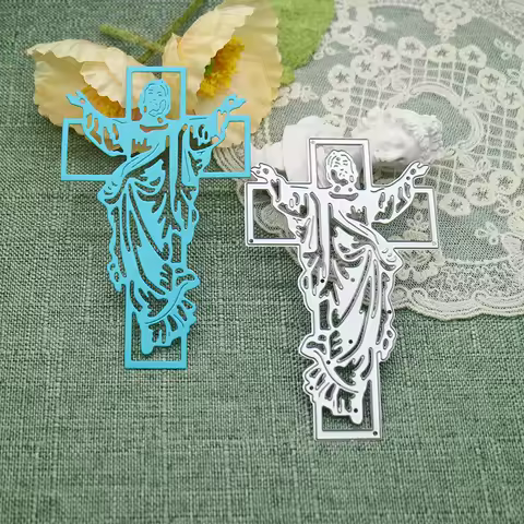 Jesus Cross Greeting Card Scrapbook Papercutting Greeting Card Metal Knife Mold Manual Punch Stencil