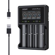Universal Smart 4 Bay Battery Charger XTAR VC4 PLUS Type C LCD 18650 Battery Charger for 3.7V 3.6V L