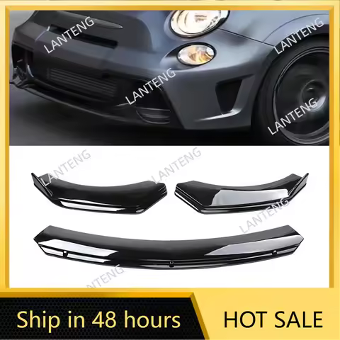 Car Front Bumper Cover Lip Spoiler Splitter Carbon fiber For F-iat 500 595 Abarth Diffuser Guard Tri