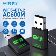 WIFI FIY Mini USB WiFi Adapter 600Mbps with Bluetooth4.2 | Realtek Driver Free WiFi Receiver | Wirel