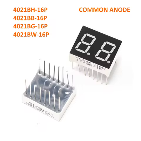 10PCS 4021BH 4021BB 4021BG 4021BW 0.4 Inch Common Anode Two Digit Seven Segment Led Display Tube 16P