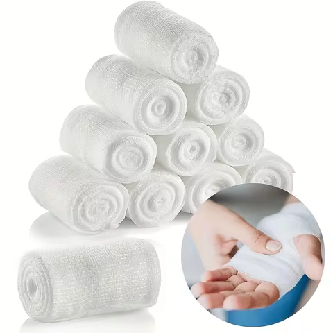 10pcs/lot 7.5cm X 4.5m Cotton PBT Elastic Bandage Medical Supply Conforming First Aid Gauze Wound Dr