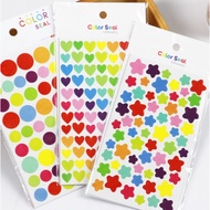 【SG Stock】 Color Sticker Sheets Korean Style Heart Star Circle