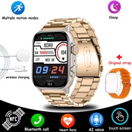 tmtkzp1 NEW HK9 Pro MAX Smart Watch 9 Mens Women AMOLED HD Screen Heart Rate Blood Pressure NFC Blue