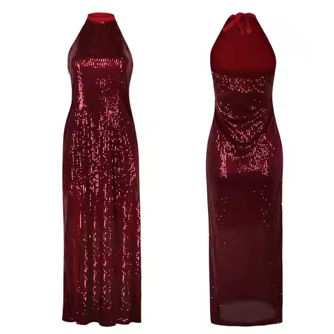 Women Halloween Carnival Party Movie From the World of John Wick Ballerina Rooney Cosplay Red Long S