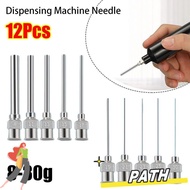 PA-HOME 12Pcs Dispensing|Needle, Stainless Steel Metal Industrial Glue Injection Needle, Durable 8G-
