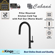 [Kingsman] Cabana Pillar Mounted Pull Out Cold Tap 304 Stainless Steel Faucet Sink Kitchen Water Tap