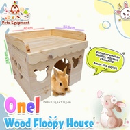 ONEL WOOD FLOOPY HOUSE RABBIT, GUINEA, CHINCHILLA, HIDEOUT, RABBIT HIDDEN HOUSE
