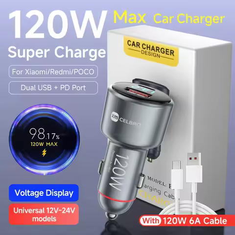 120W 90W 67W USB C Car Charger Original for Xiaomi Mi 17 15 14 13 Pro Redmi Note 12 Phone Power Adap