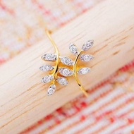 [ 📌พร้อมส่ง ] แหวนใบมะกอก เพชรแท้ 💎 เพชรเบลเยี่ยมคัต น้ำ100  ทองคำแท้9K (ทอง37.5%) [9KPR1592]