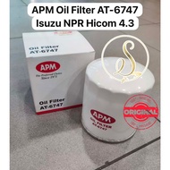 (100% ORIGINAL) APM OIL FILTER ISUZU NPR 4300 HICOM 4.3 OIL FILTER AT-6747 O-6747 8-97096777-0 8-971
