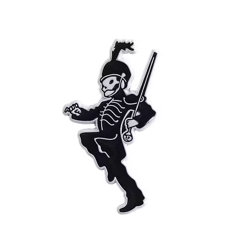 Punk Rock Band Skeleton Soldier Enamel Pin Dark Romantic Rock Skeleton Soldier Rifle Brooches Backpa