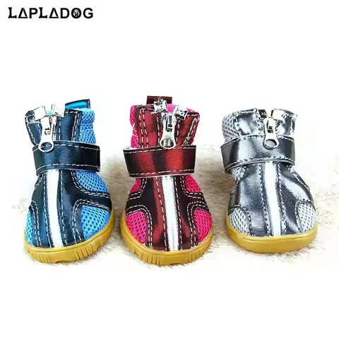 High Quality spring summer breathable pet dogs shoes Beef tendon Soles small dog shoes antislip boot