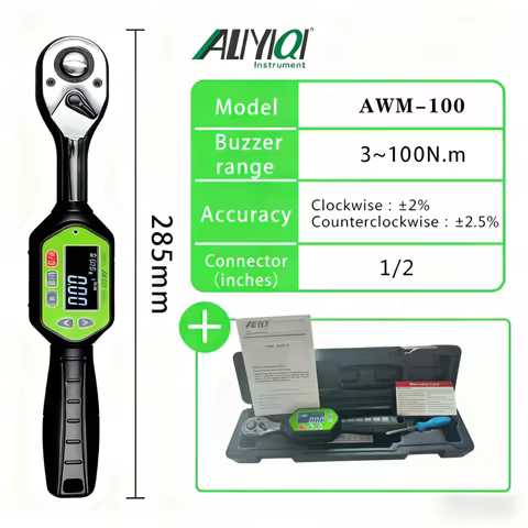 AWM-10,30,60 100 135 N.M 1/4 3/8 1/2 In.ch Screen Regular Display Mini Digital Torque Wrench Bicycle